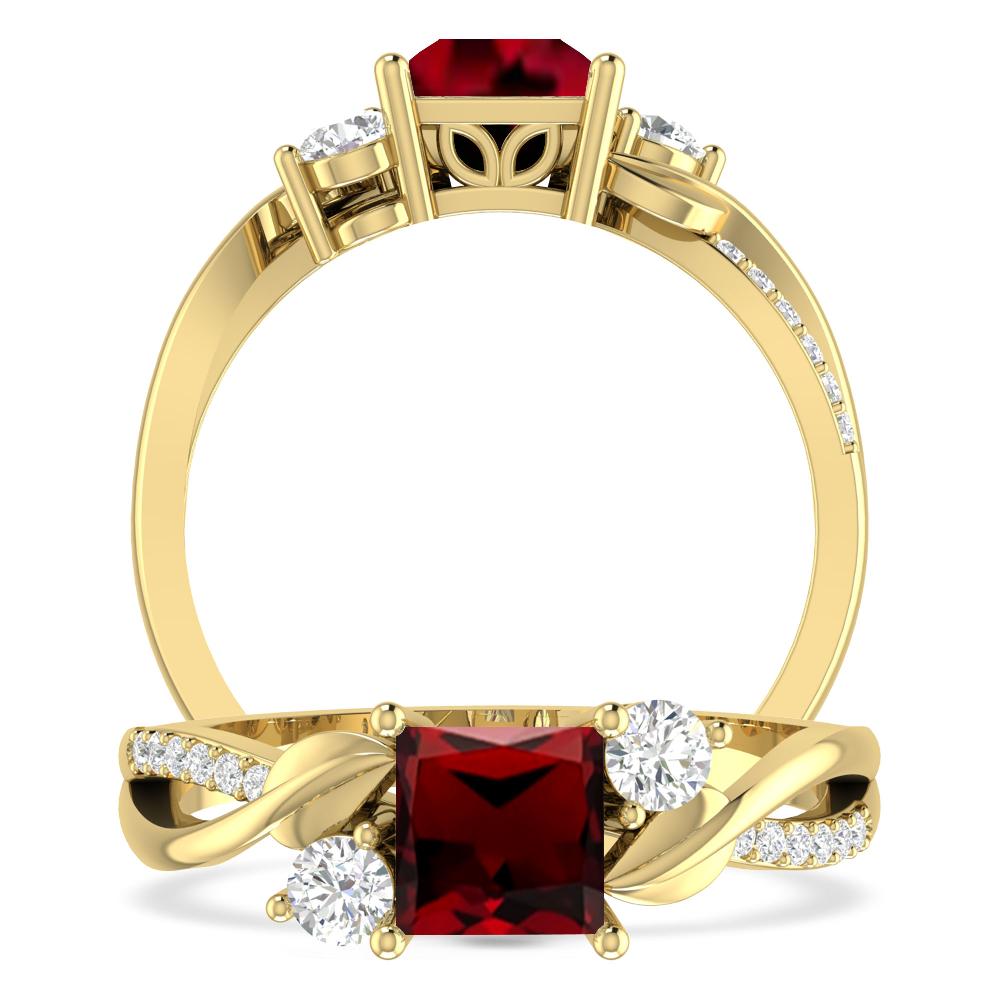 Yellow Gold - Garnet