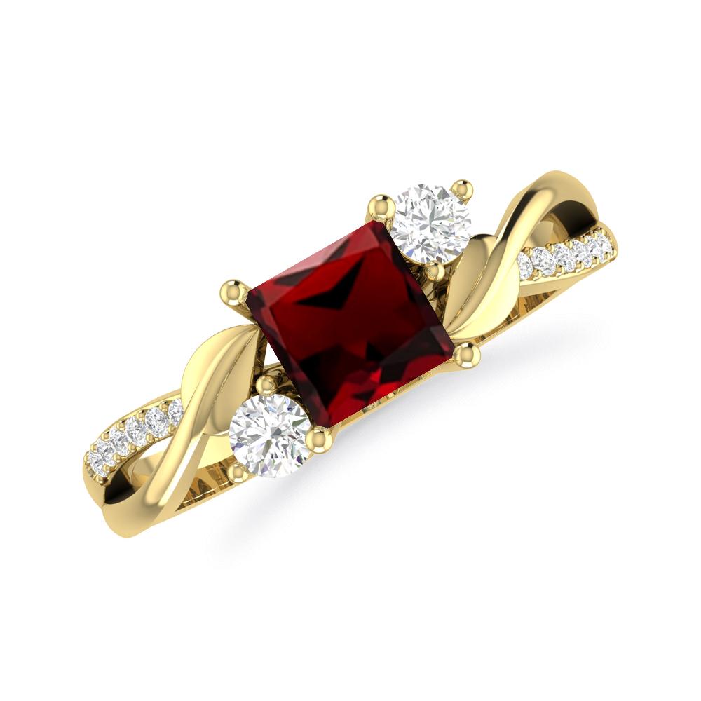 Yellow Gold - Garnet