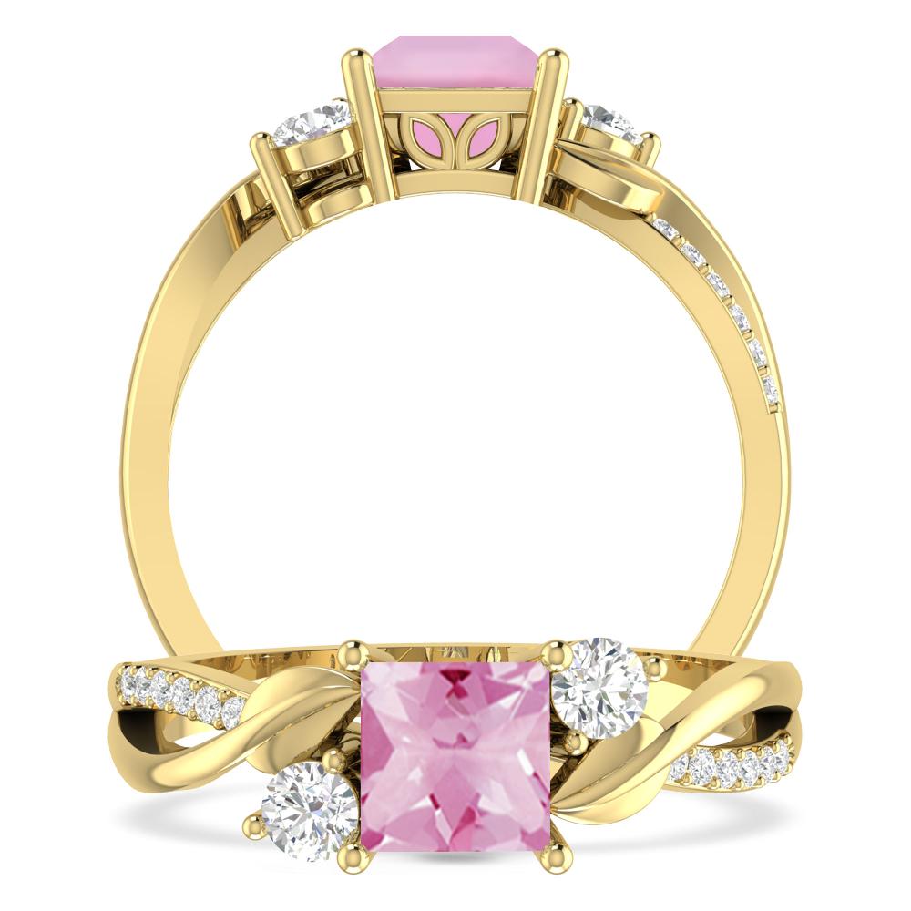 Yellow Gold - Pink Tourmaline