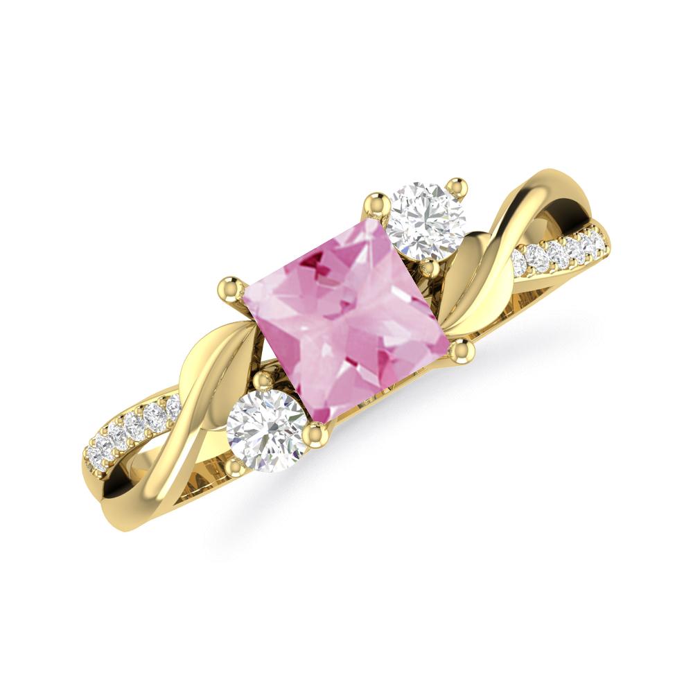 Yellow Gold - Pink Tourmaline