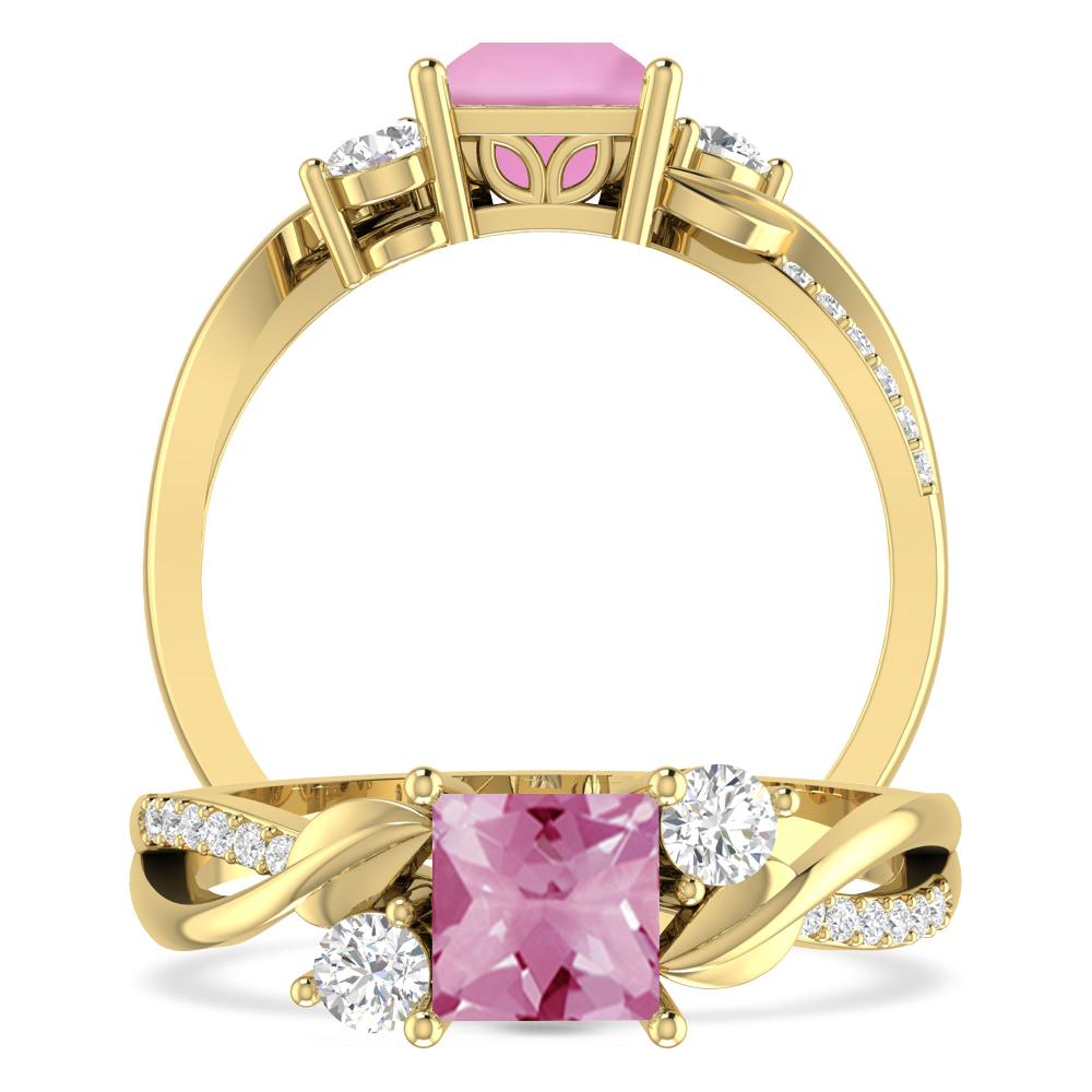 Yellow Gold - Pink Tourmaline