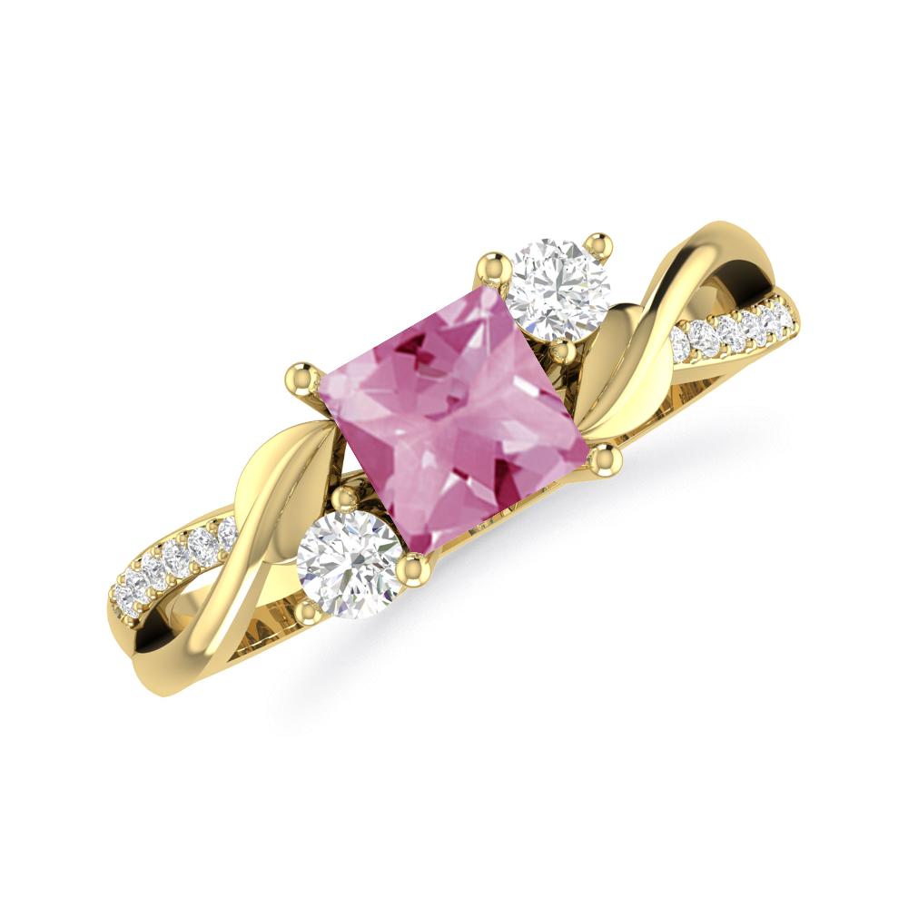 Yellow Gold - Pink Tourmaline