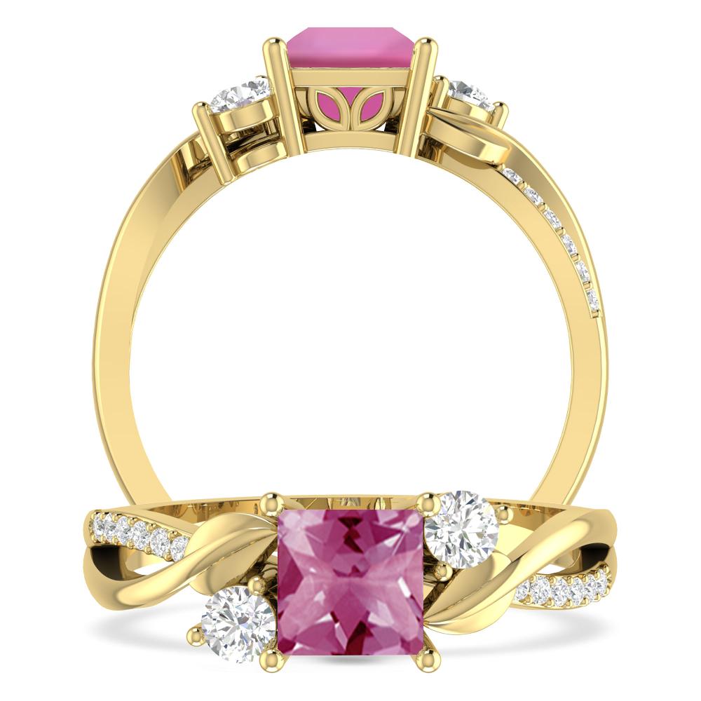 Yellow Gold - Pink Tourmaline