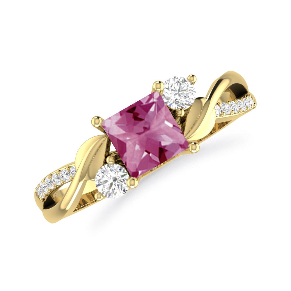 Yellow Gold - Pink Tourmaline