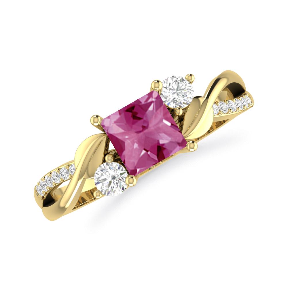 Yellow Gold - Pink Tourmaline