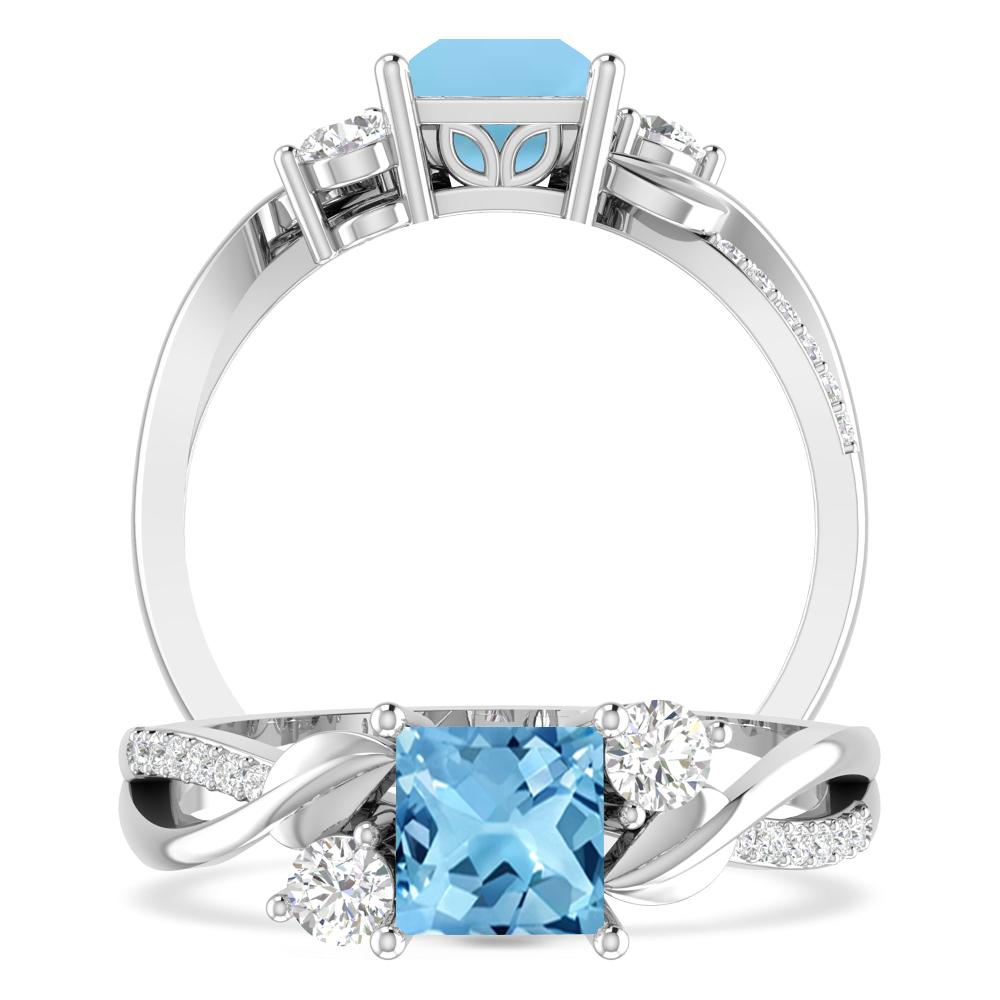 White Gold - Blue Topaz