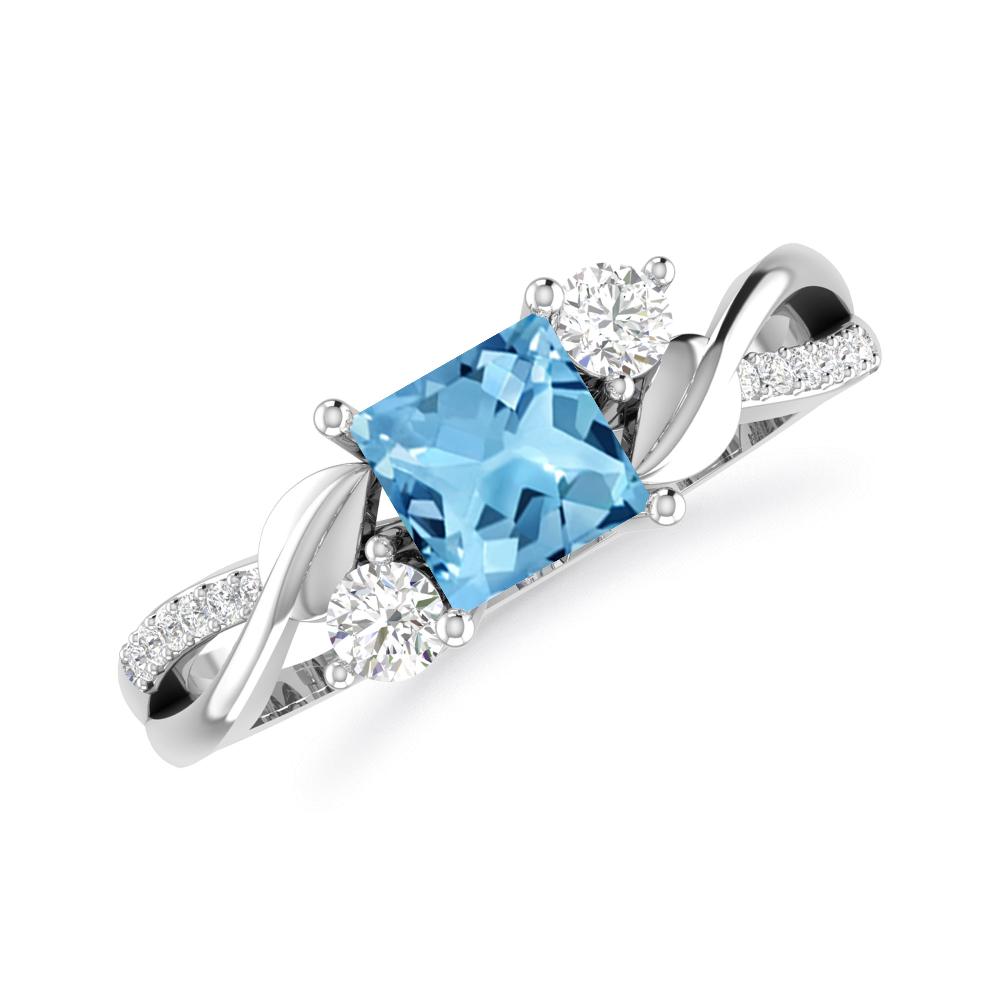 White Gold - Blue Topaz