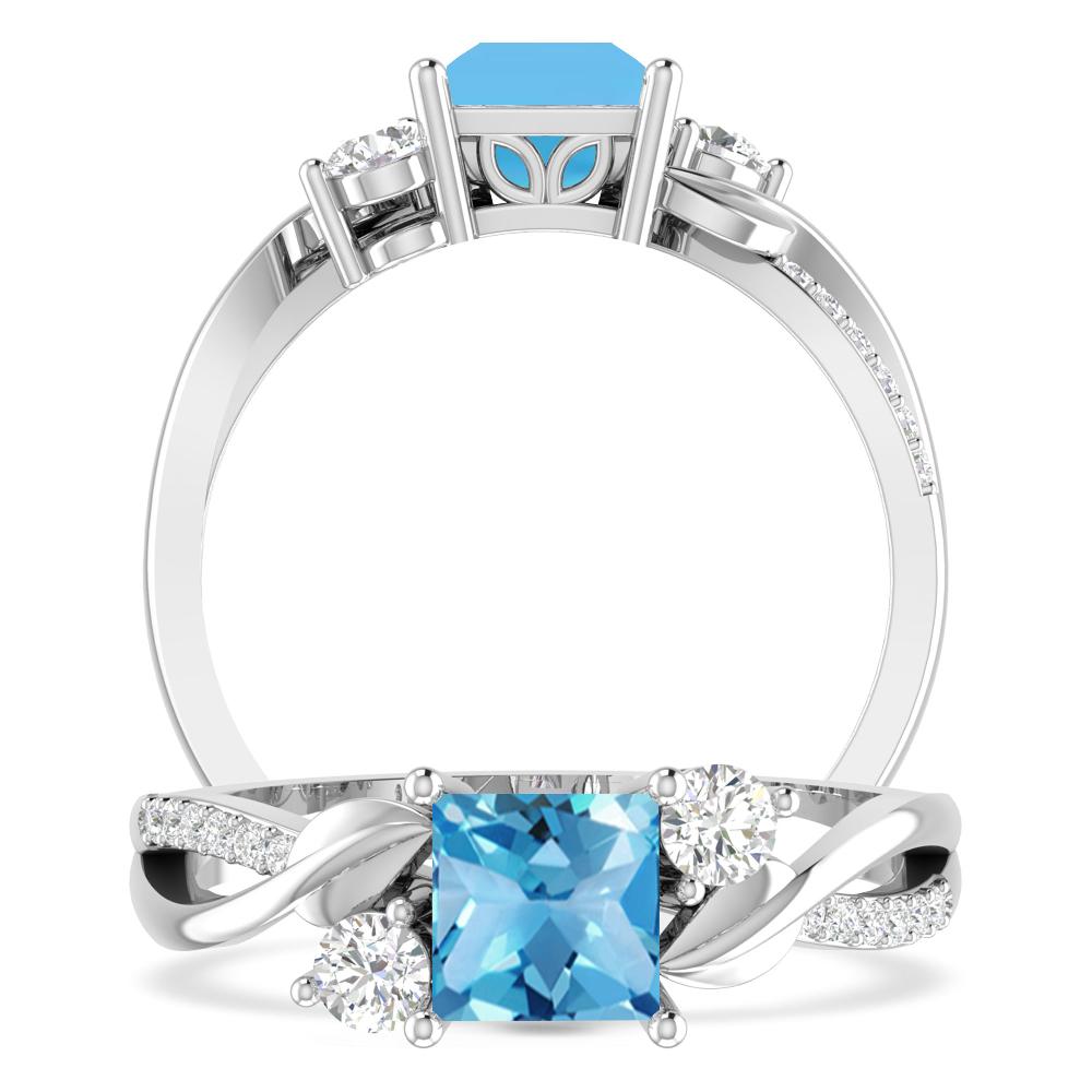 White Gold - Blue Topaz