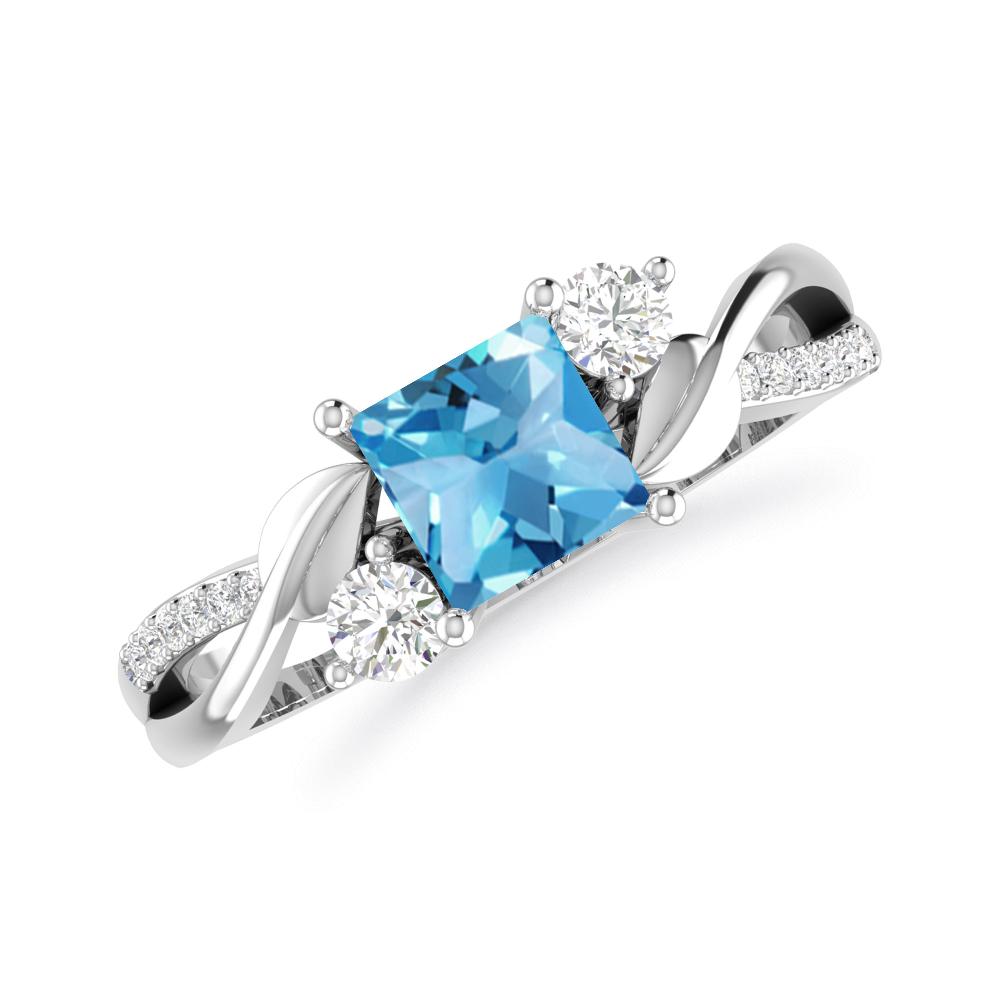 White Gold - Blue Topaz