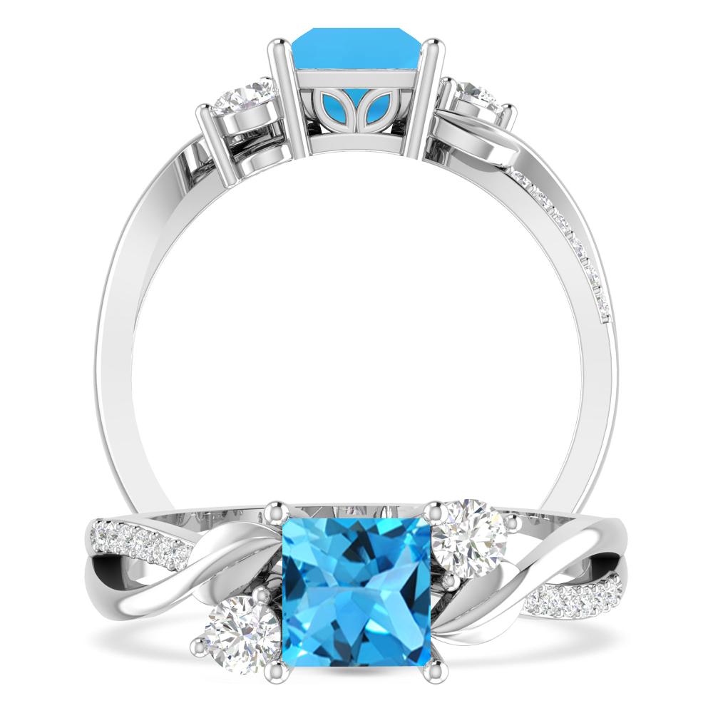 White Gold - Blue Topaz