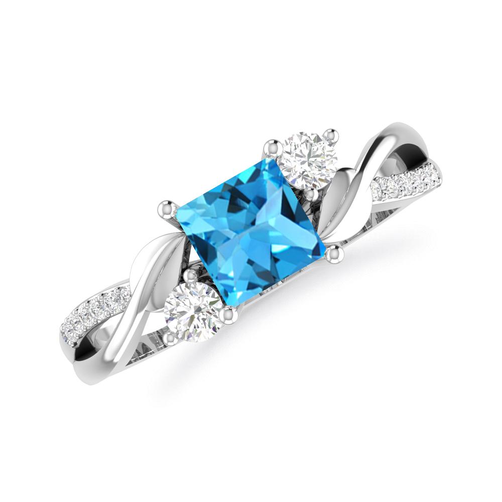 White Gold - Blue Topaz