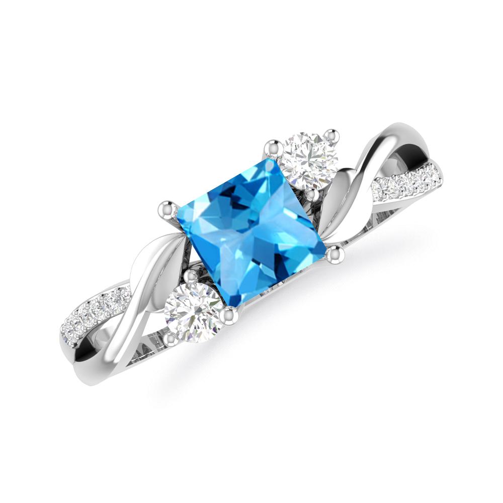 White Gold - Blue Topaz