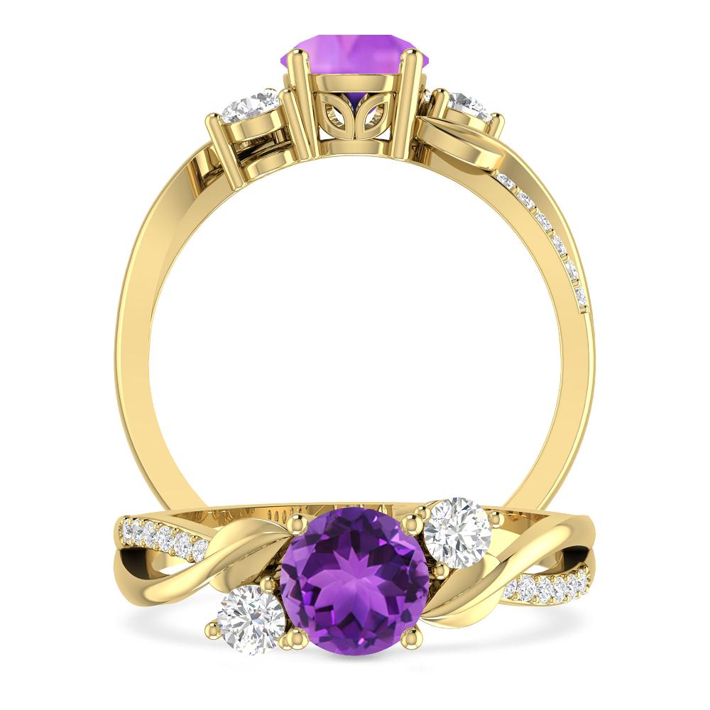 Yellow Gold - Amethyst