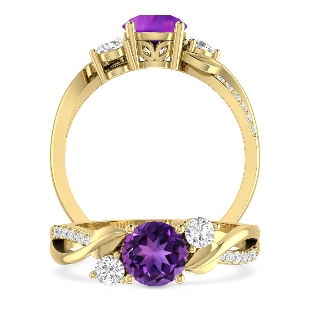 Yellow Gold - Amethyst