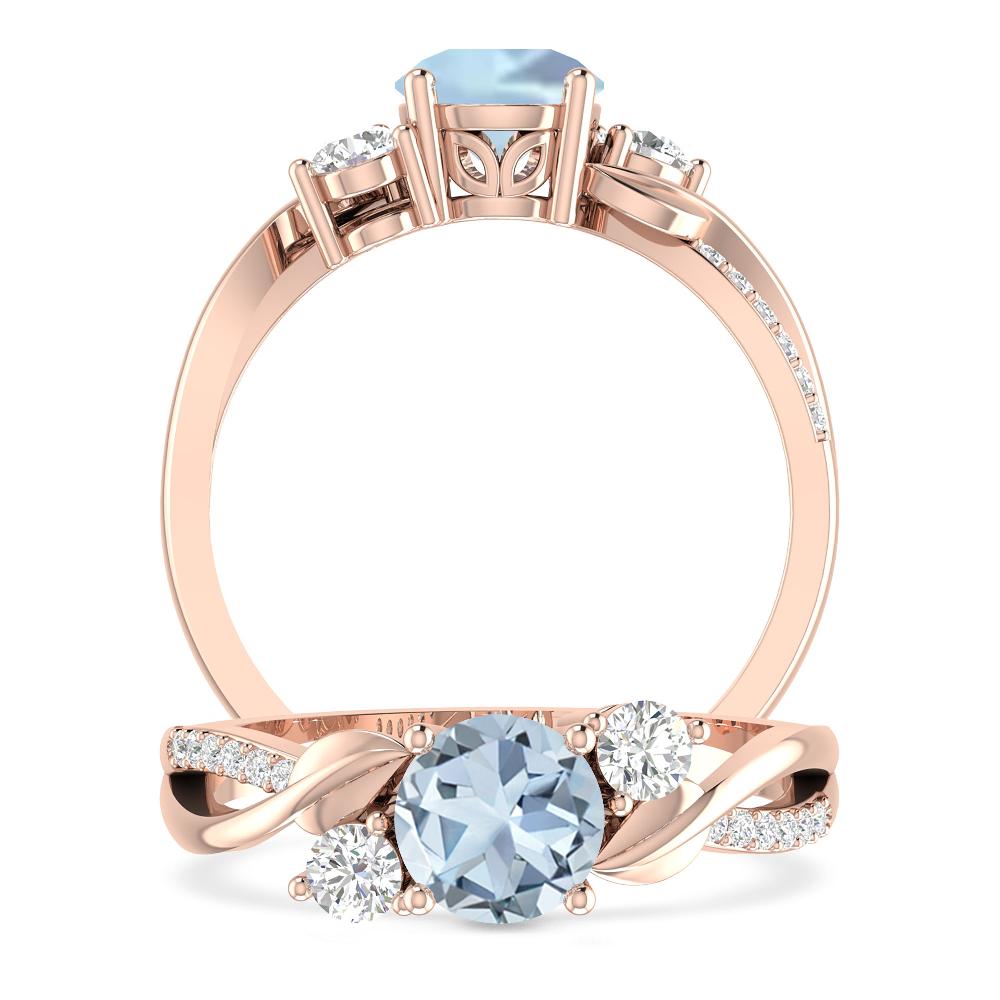 Rose Gold - Aquamarine