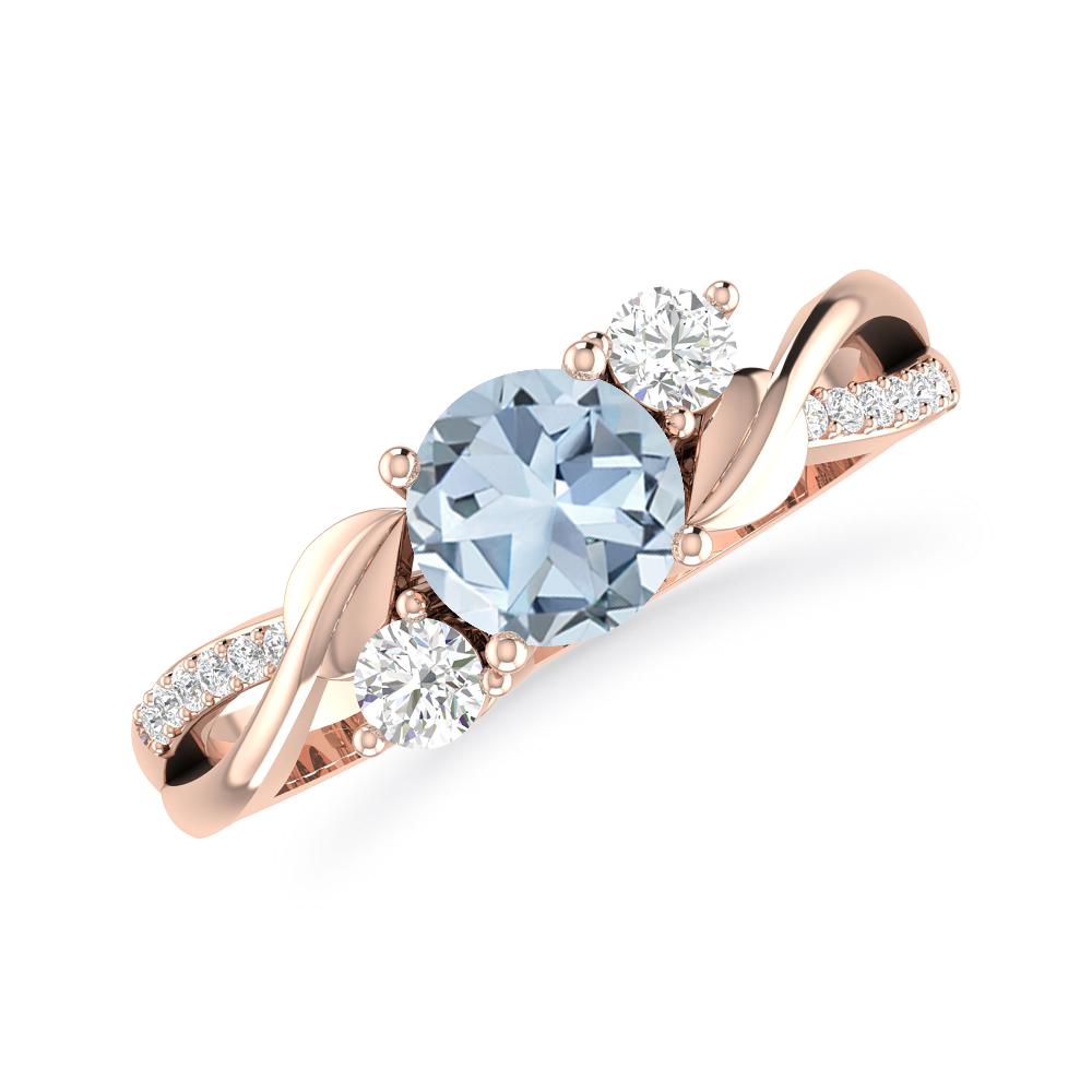 Rose Gold - Aquamarine