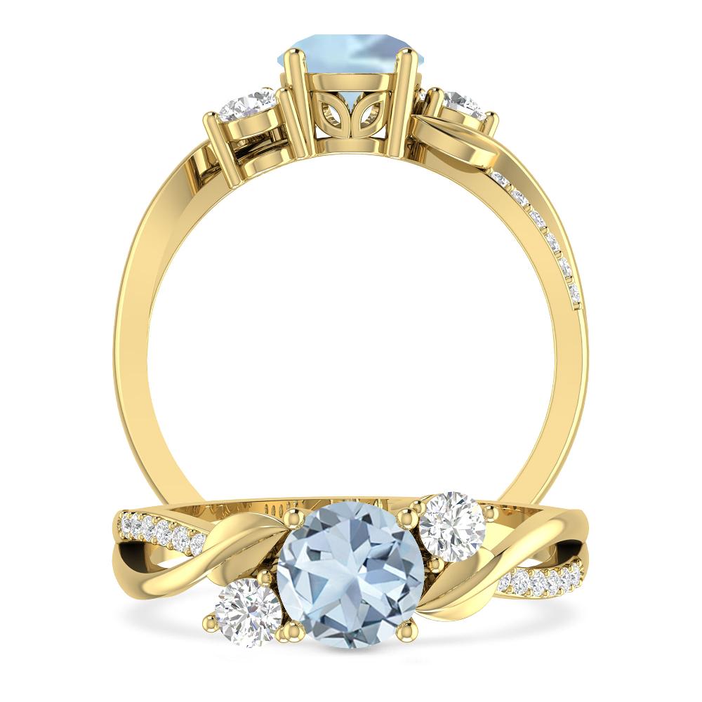 Yellow Gold - Aquamarine