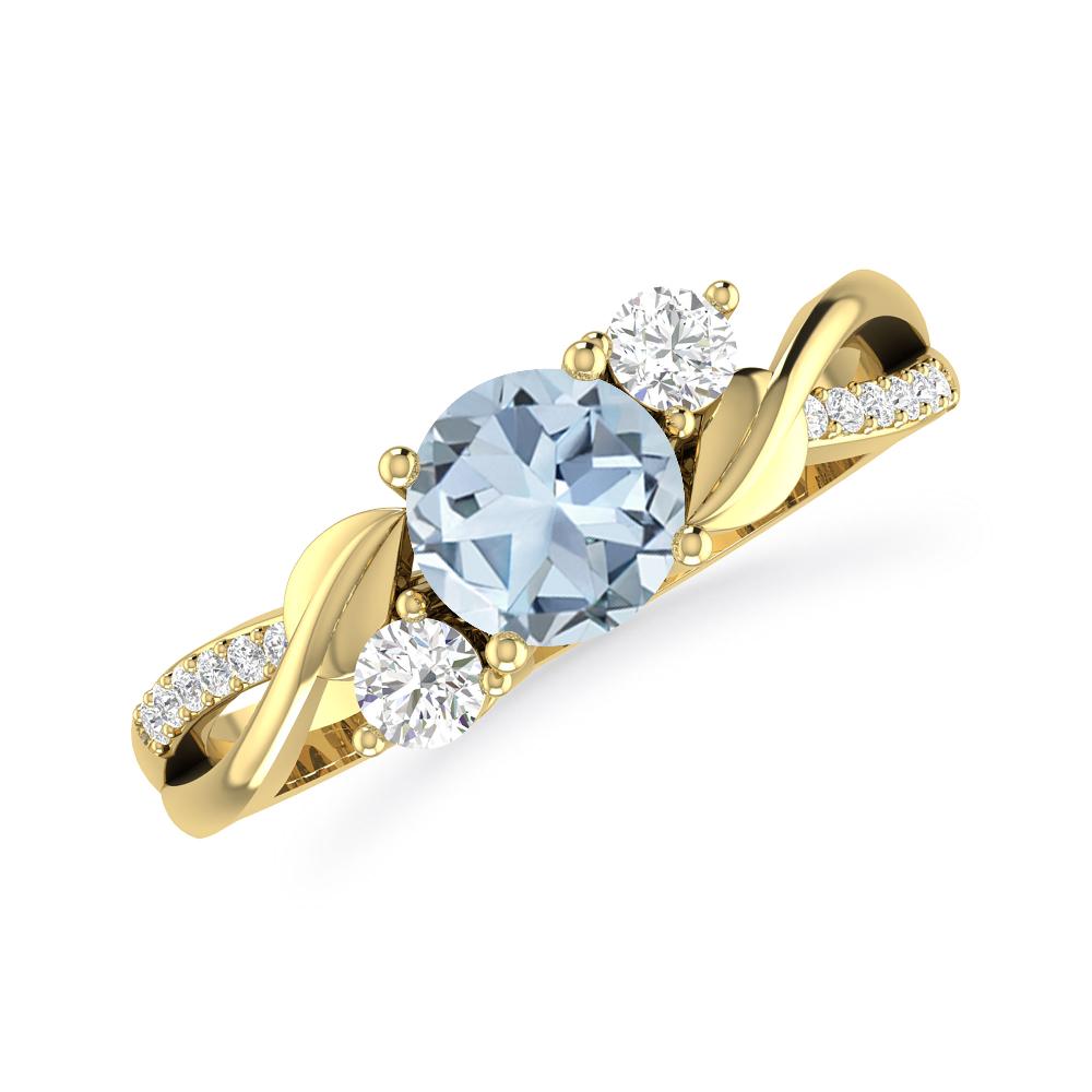 Yellow Gold - Aquamarine