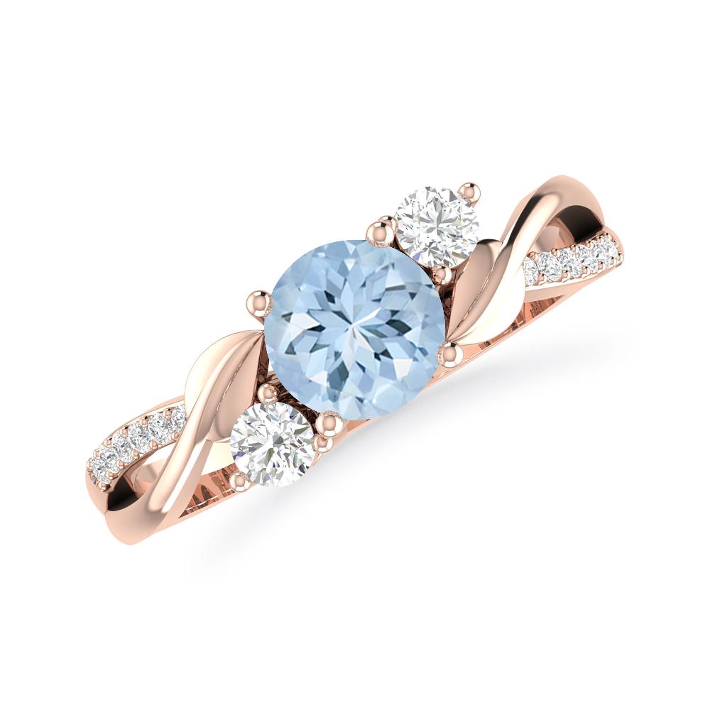 Rose Gold - Aquamarine