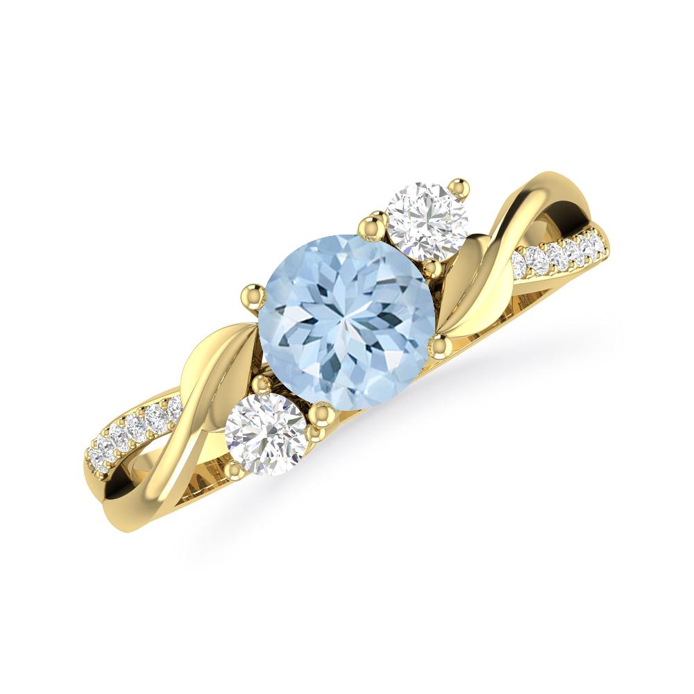 Yellow Gold - Aquamarine