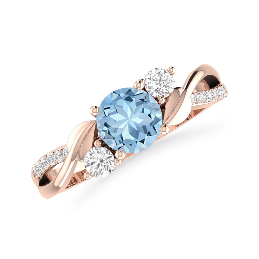 Rose Gold - Aquamarine