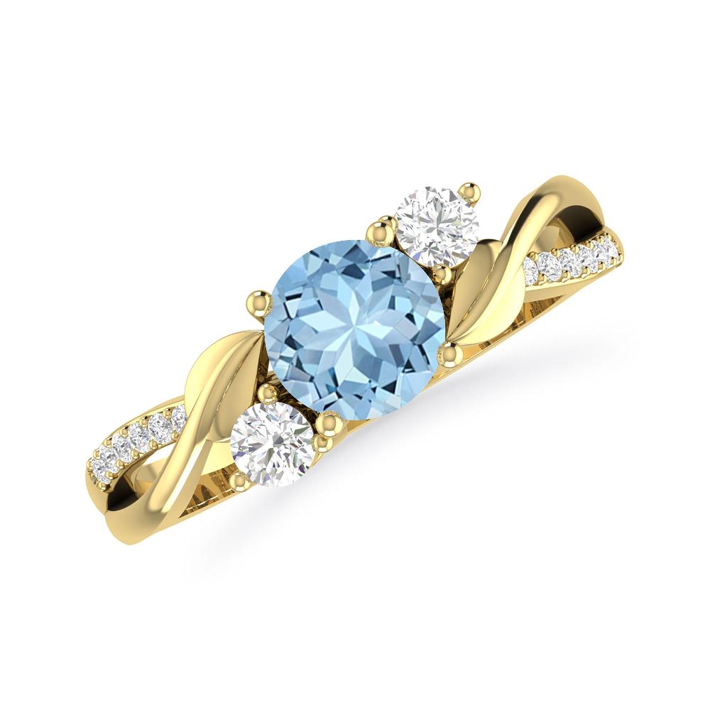 Yellow Gold - Aquamarine