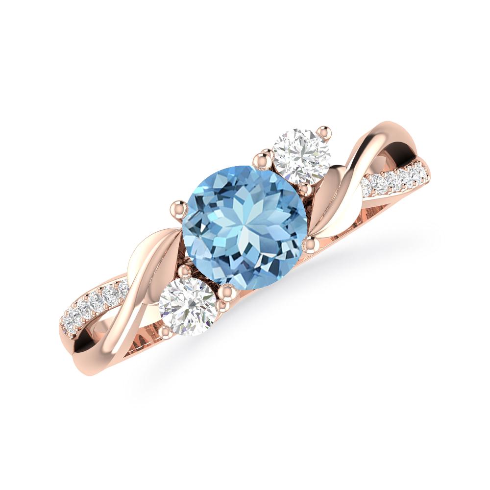 Rose Gold - Aquamarine