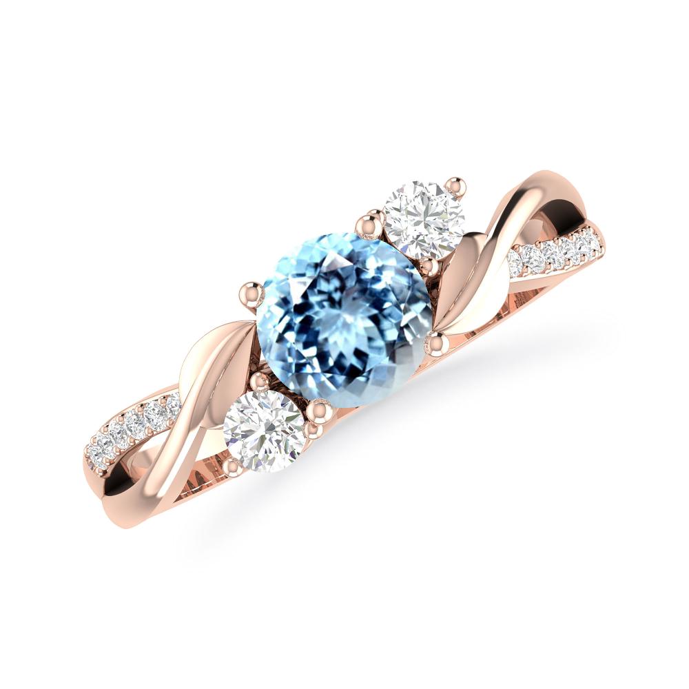 Rose Gold - Aquamarine