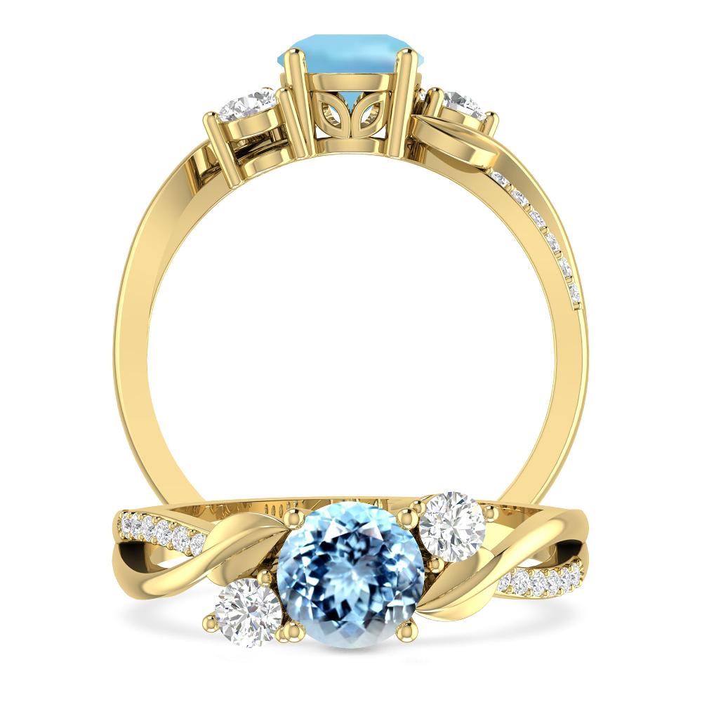 Yellow Gold - Aquamarine