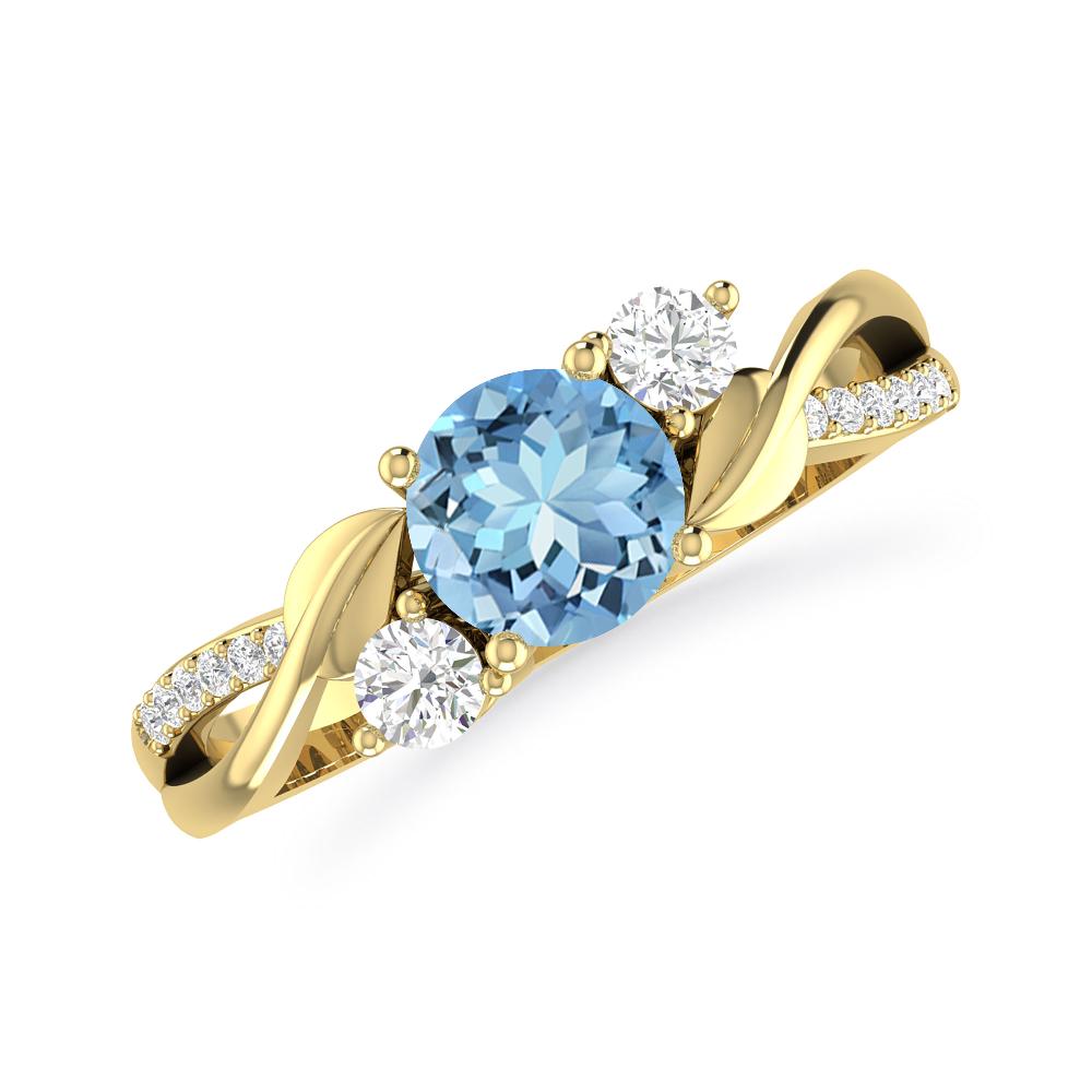 Yellow Gold - Aquamarine