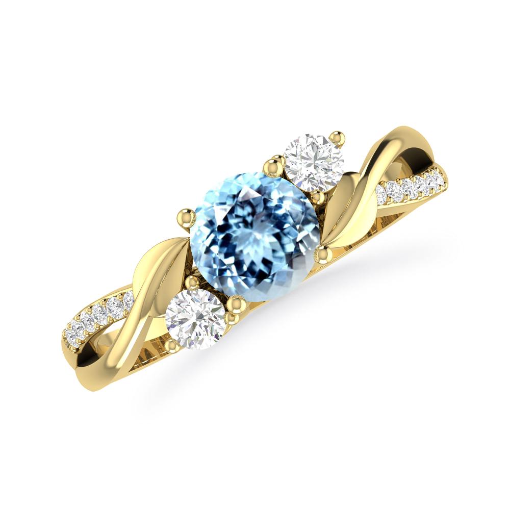 Yellow Gold - Aquamarine