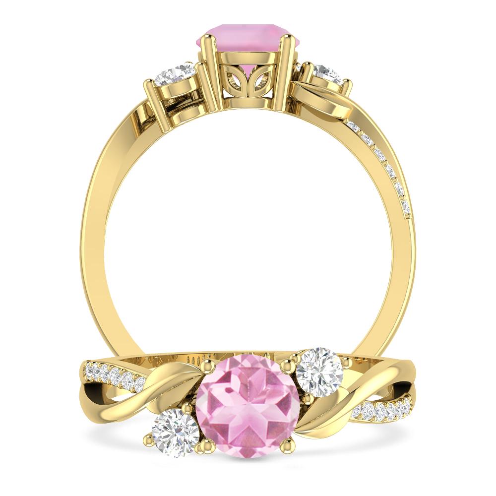 Yellow Gold - Pink Tourmaline