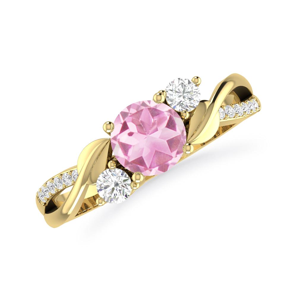 Yellow Gold - Pink Tourmaline