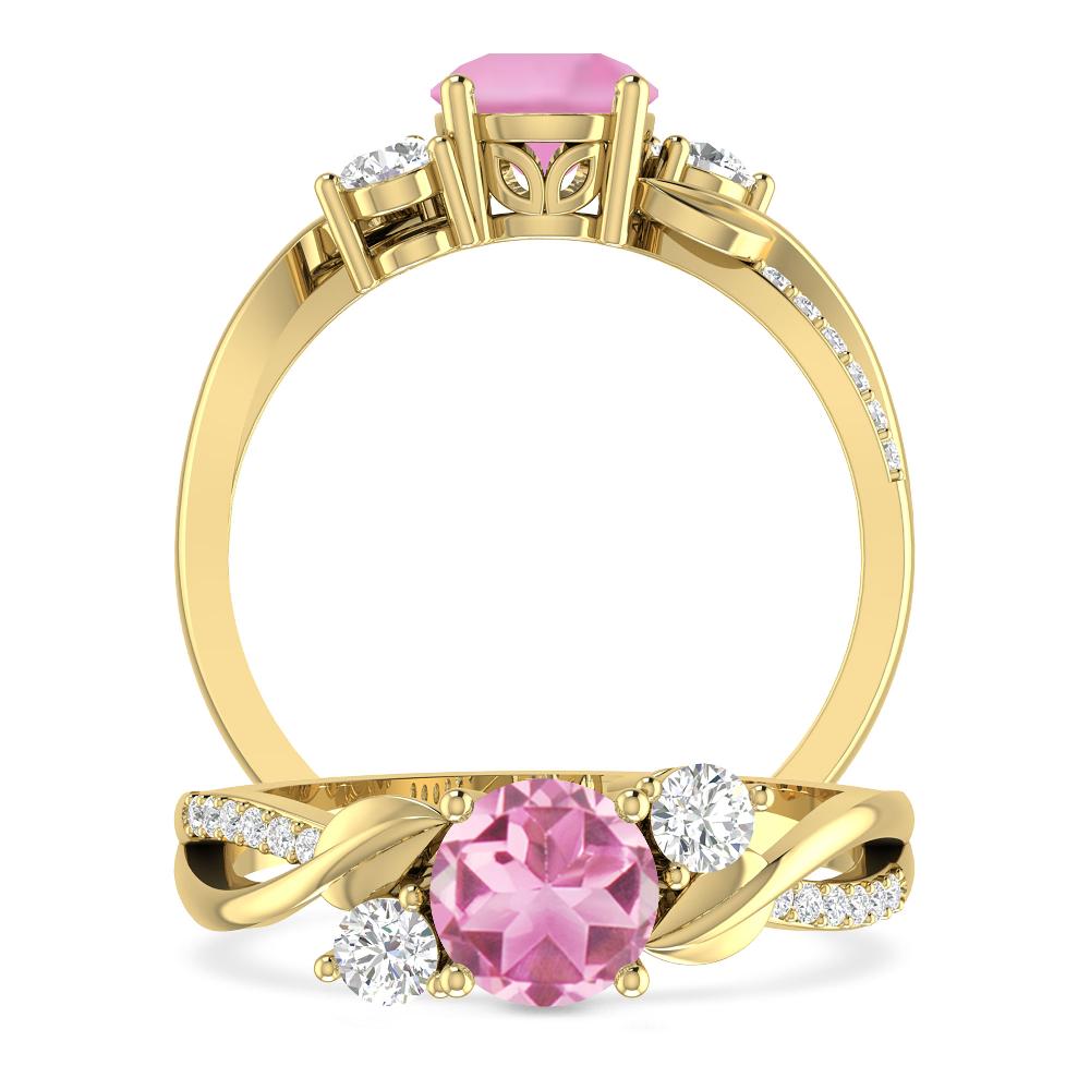 Yellow Gold - Pink Tourmaline