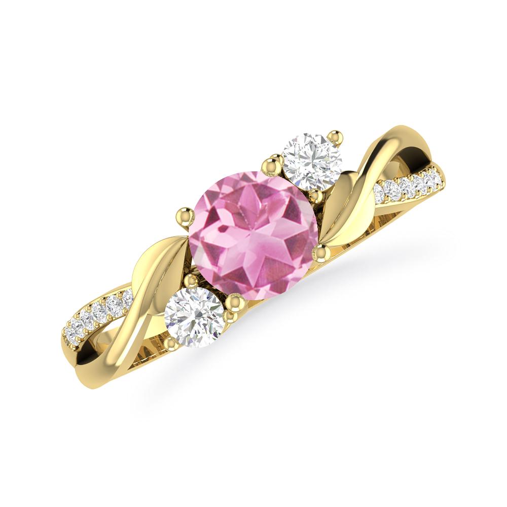 Yellow Gold - Pink Tourmaline