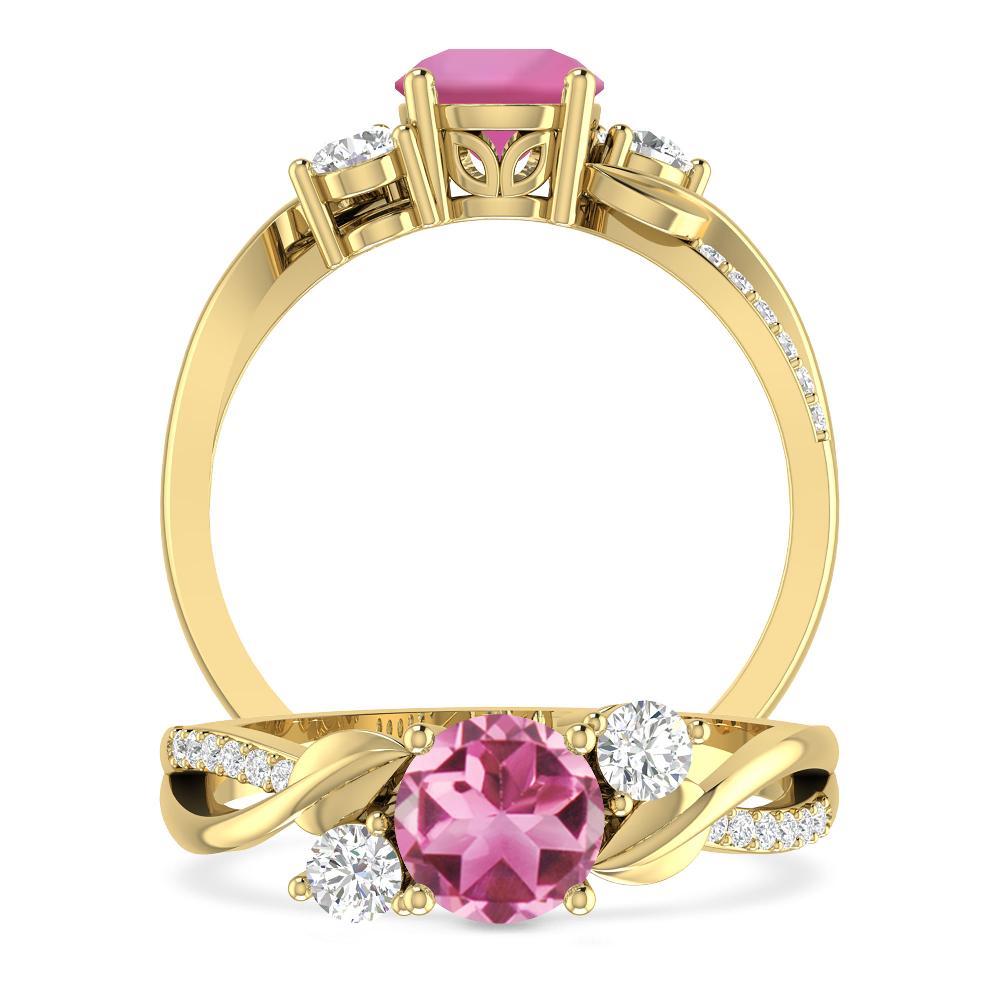 Yellow Gold - Pink Tourmaline