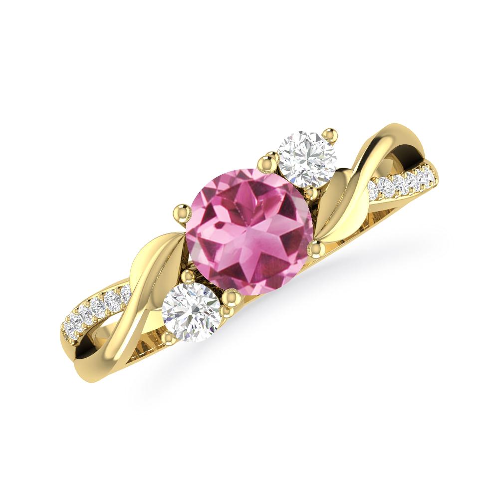 Yellow Gold - Pink Tourmaline