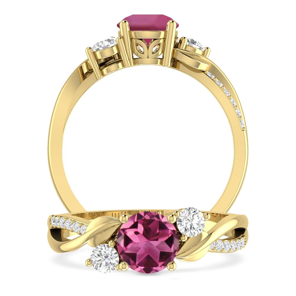 Yellow Gold - Pink Tourmaline