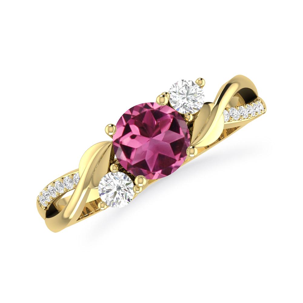 Yellow Gold - Pink Tourmaline