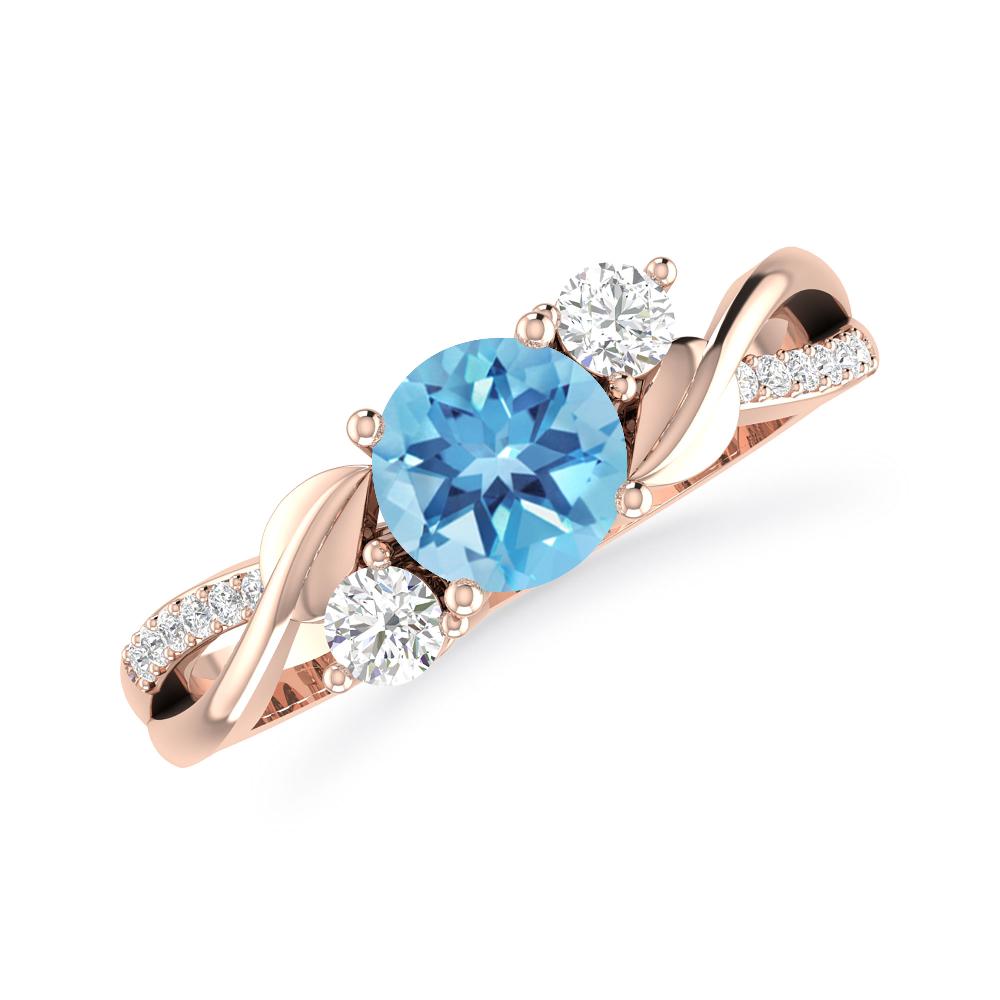 Rose Gold - Blue Topaz