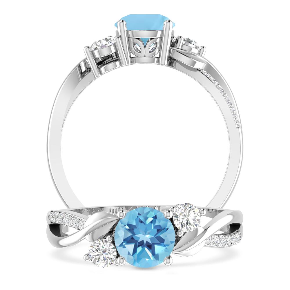 White Gold - Blue Topaz