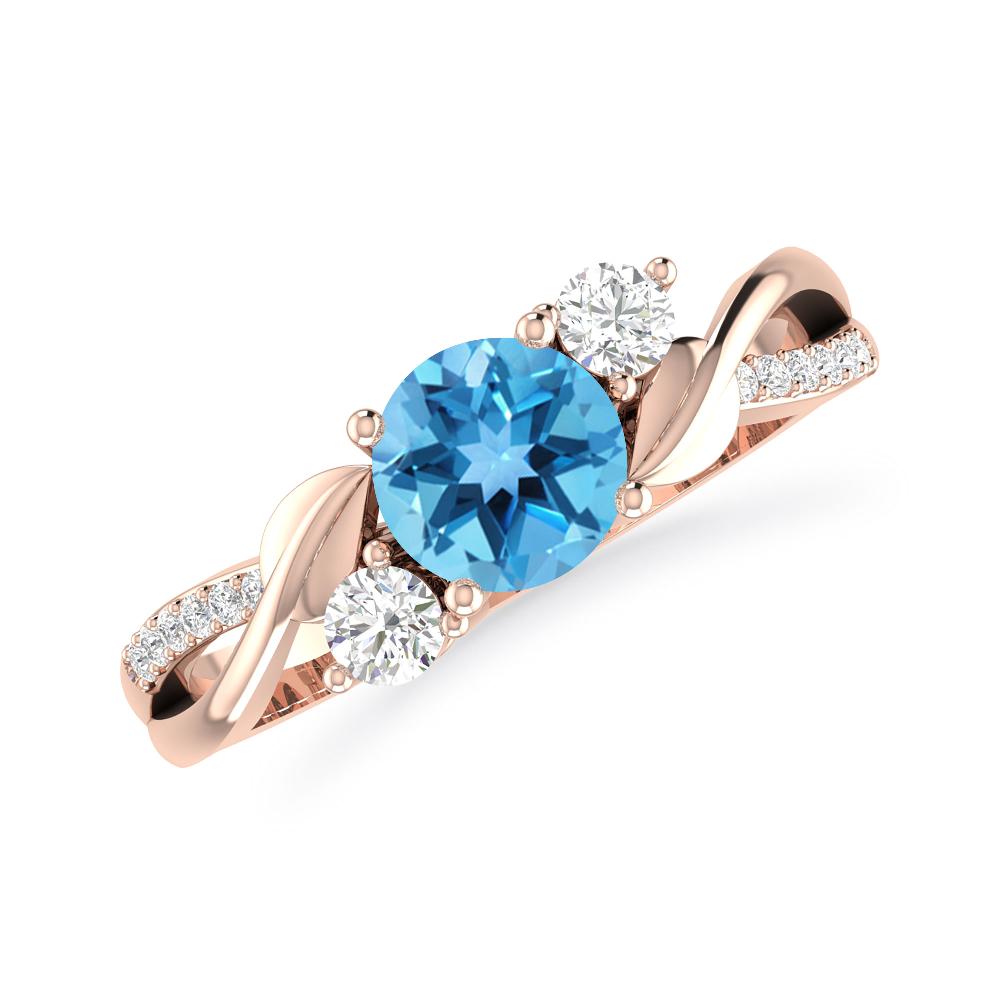 Rose Gold - Blue Topaz