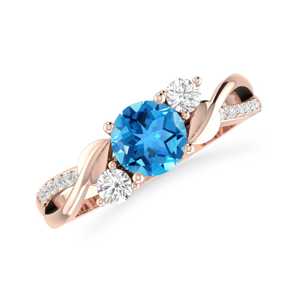 Rose Gold - Blue Topaz