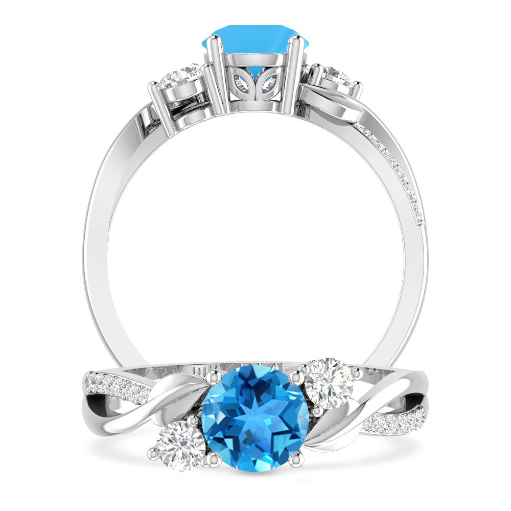 White Gold - Blue Topaz