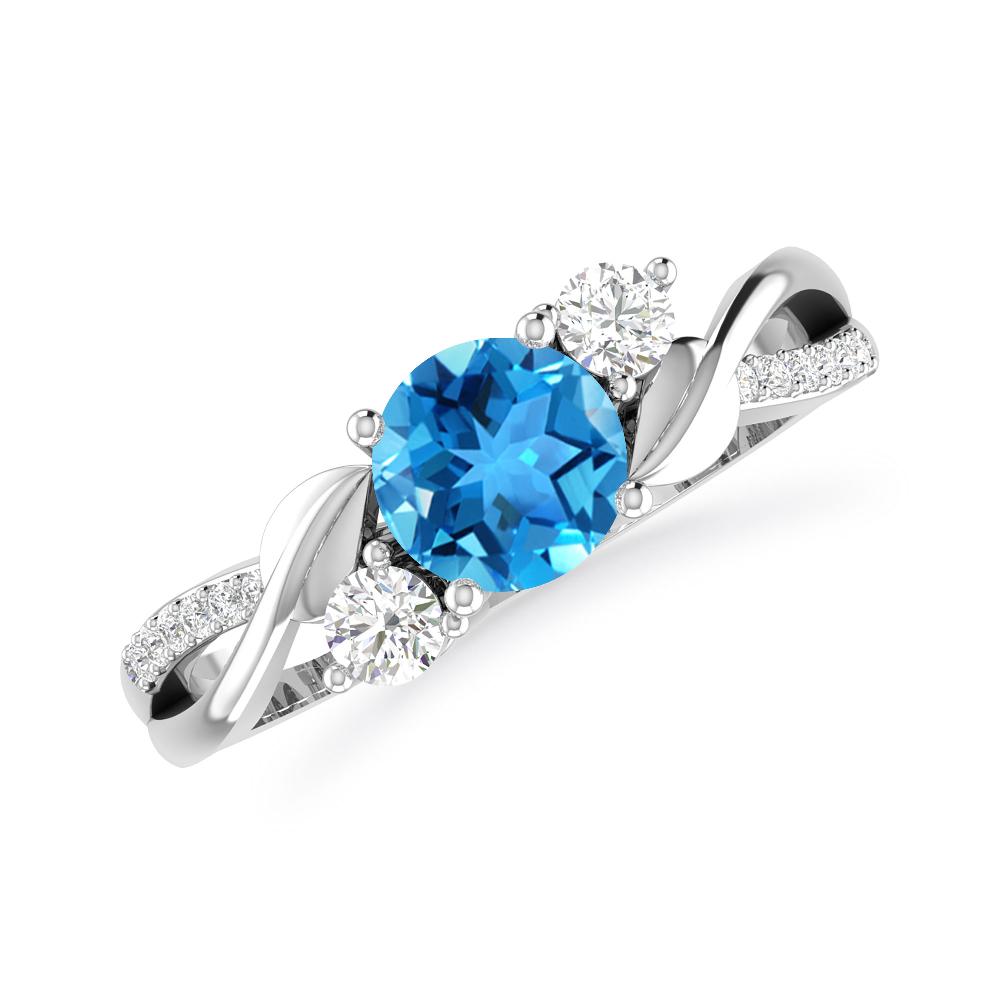 White Gold - Blue Topaz