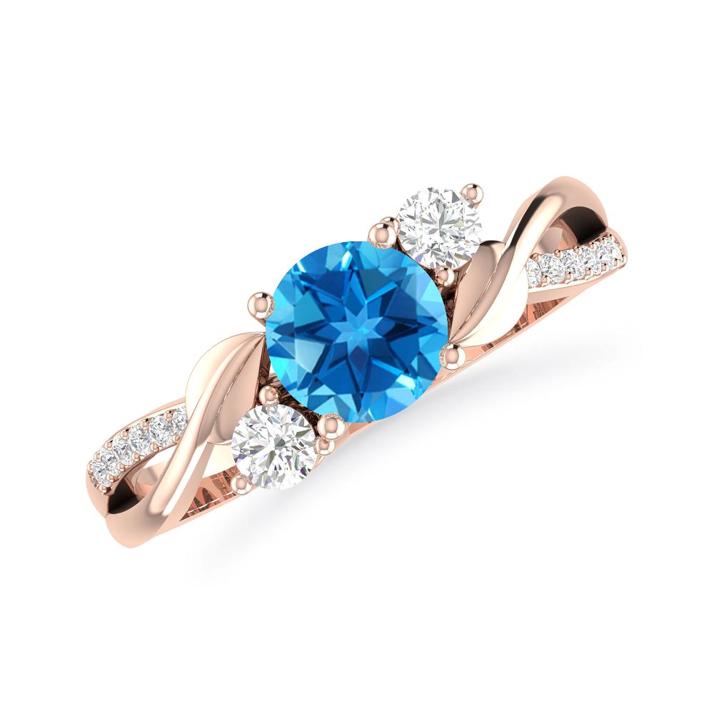 Rose Gold - Blue Topaz