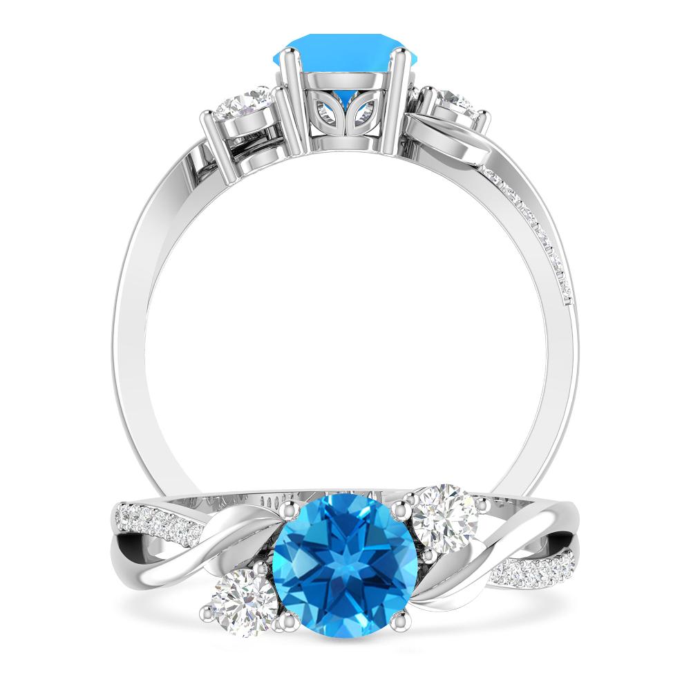 White Gold - Blue Topaz