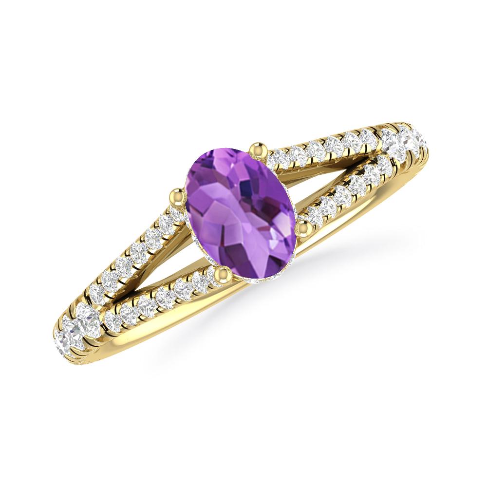 Yellow Gold - Amethyst