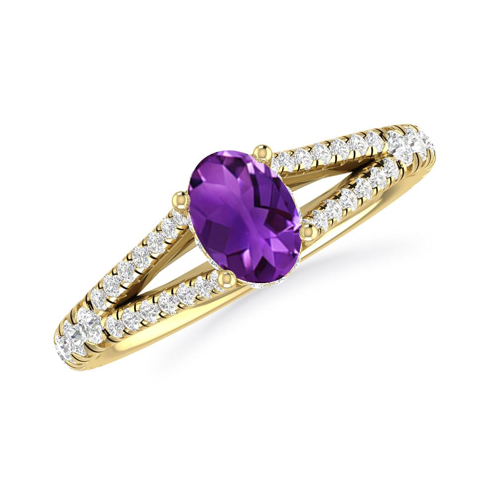 Yellow Gold - Amethyst