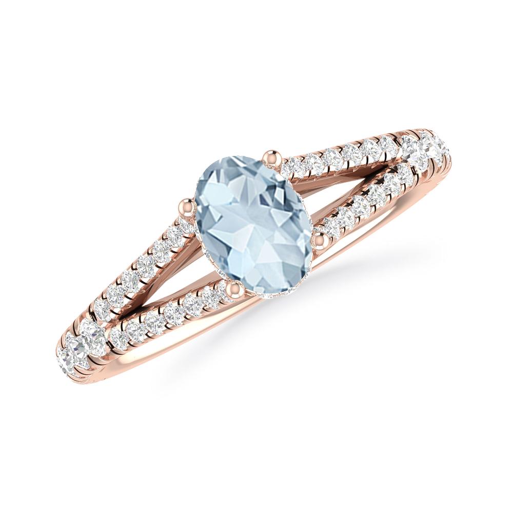 Rose Gold - Aquamarine